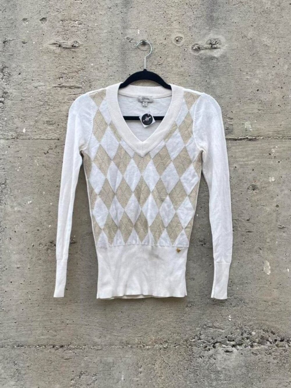 gingham y2k guess v-neck sweater